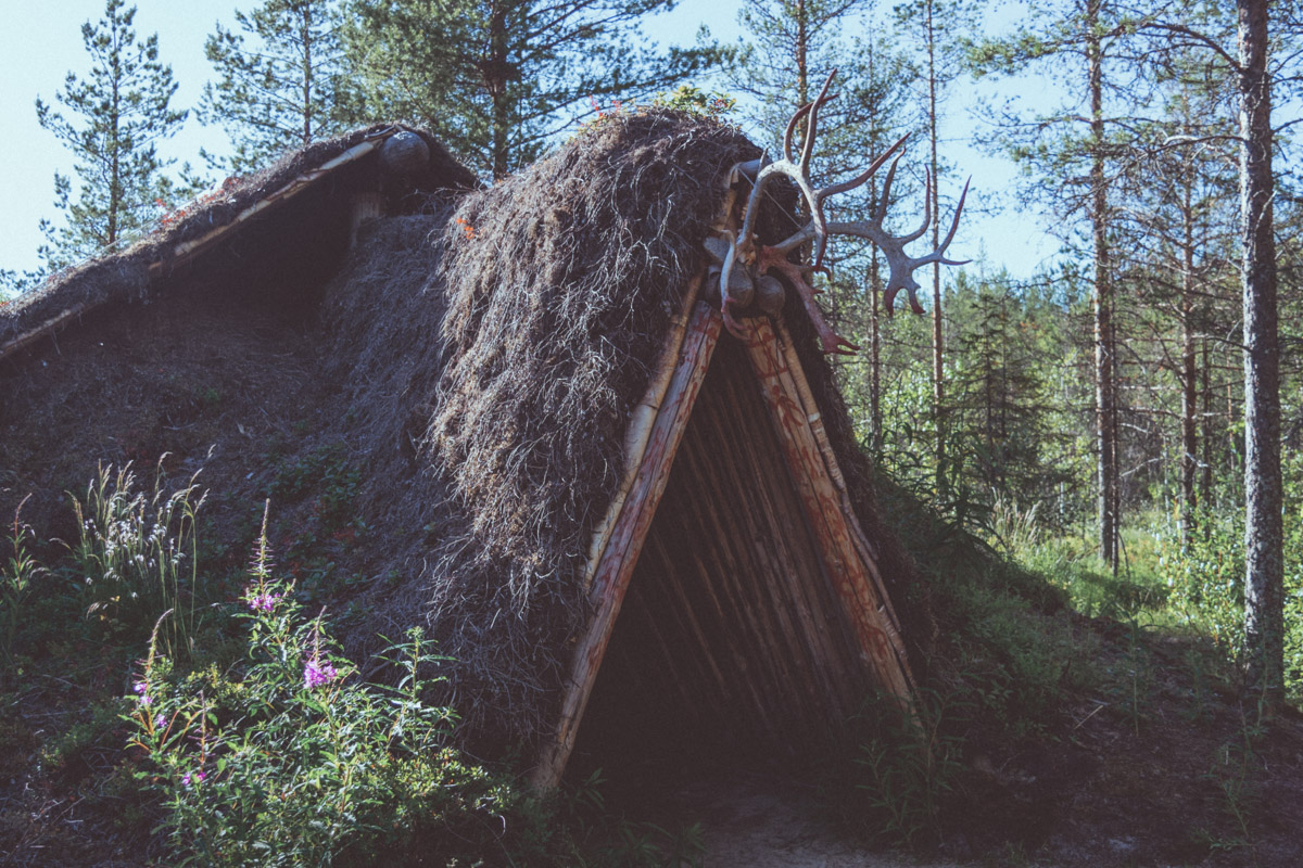 stone age wooden house in Kierikki